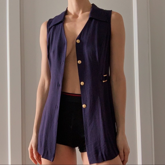 Vintage Moda Int’l collared top with gold details 🏆 - Picture 10 of 15